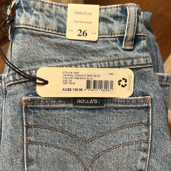 Rolla’s Original High Rise Straight Brad Blue Jeans - Picture 7 of 7